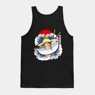 Anime Ramen Bowl Japanese Waves Tank Top